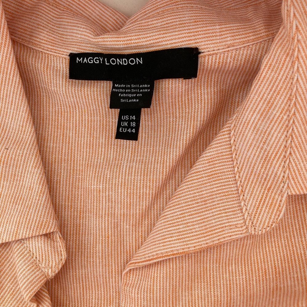 MAGGY LONDON Collared Tie Waist Midi Dress - Picture 9 of 9